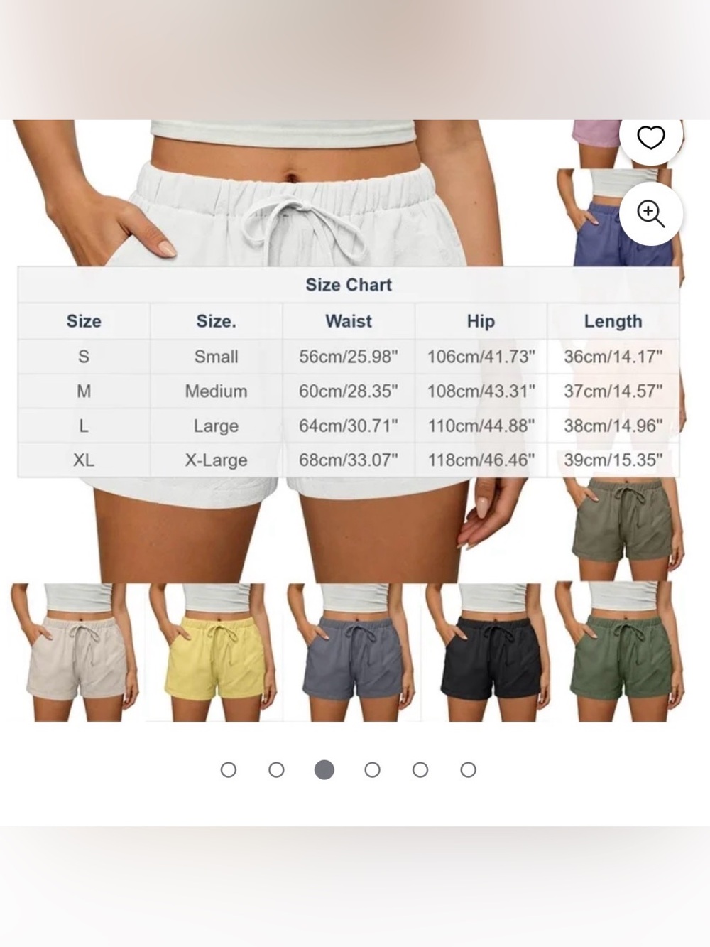 Women’s White Drawstring Shorts with Elastic Waist